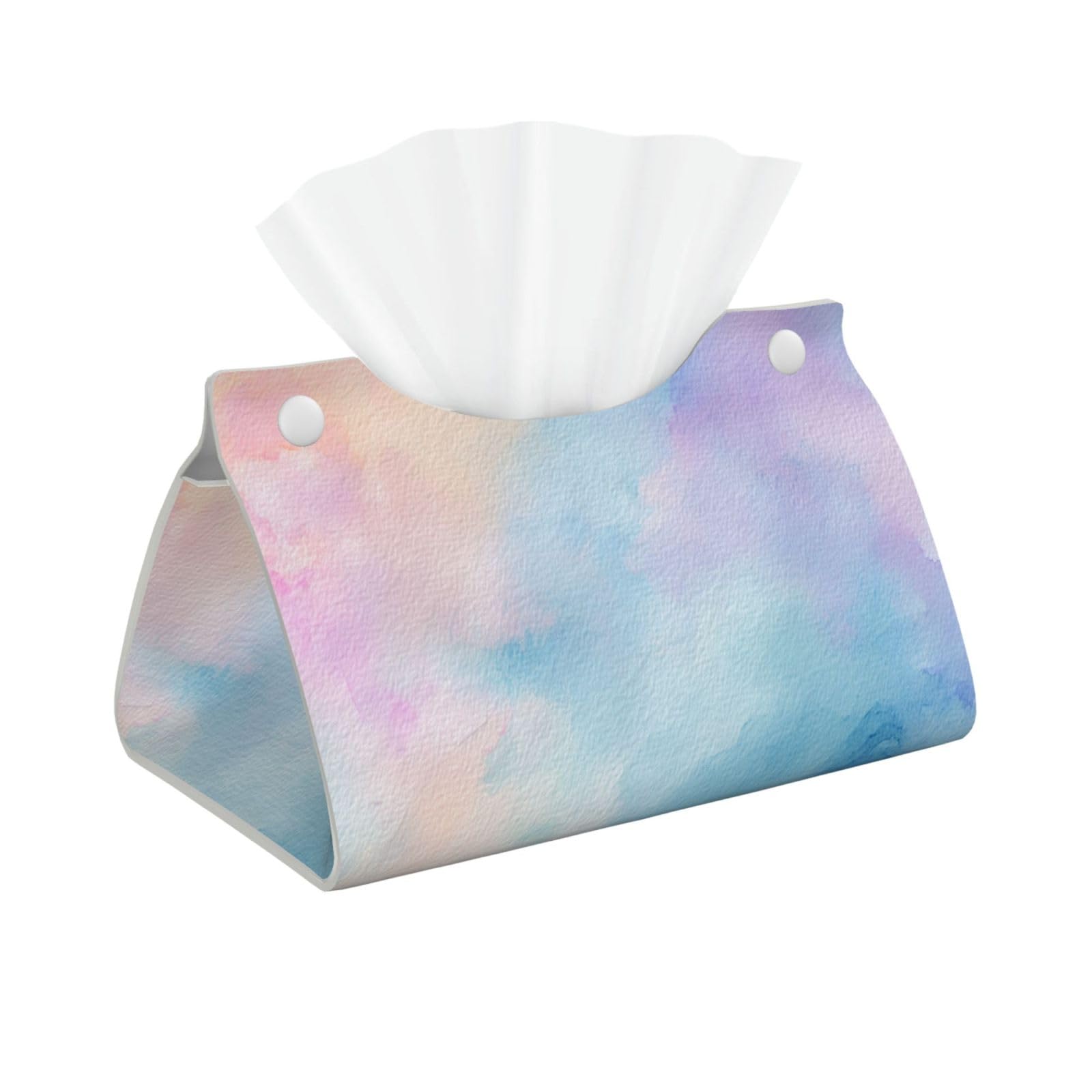 Soft Watercolor Abstract Light Pastel Tones Tissue Box Cover Rectangle Pu Leather Tissue Box Holder for Car Bathroom Bedroom Desk Tabletop Decor