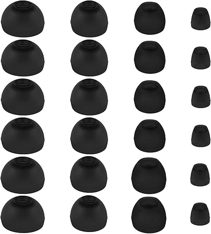 Extra Small Earbuds Tips Replacement Earbud Tips Soft Silicone Earbuds for in-Ear Headphones Extra Small Ear Tips for in Ear Earbuds(12 Pairs, Black)