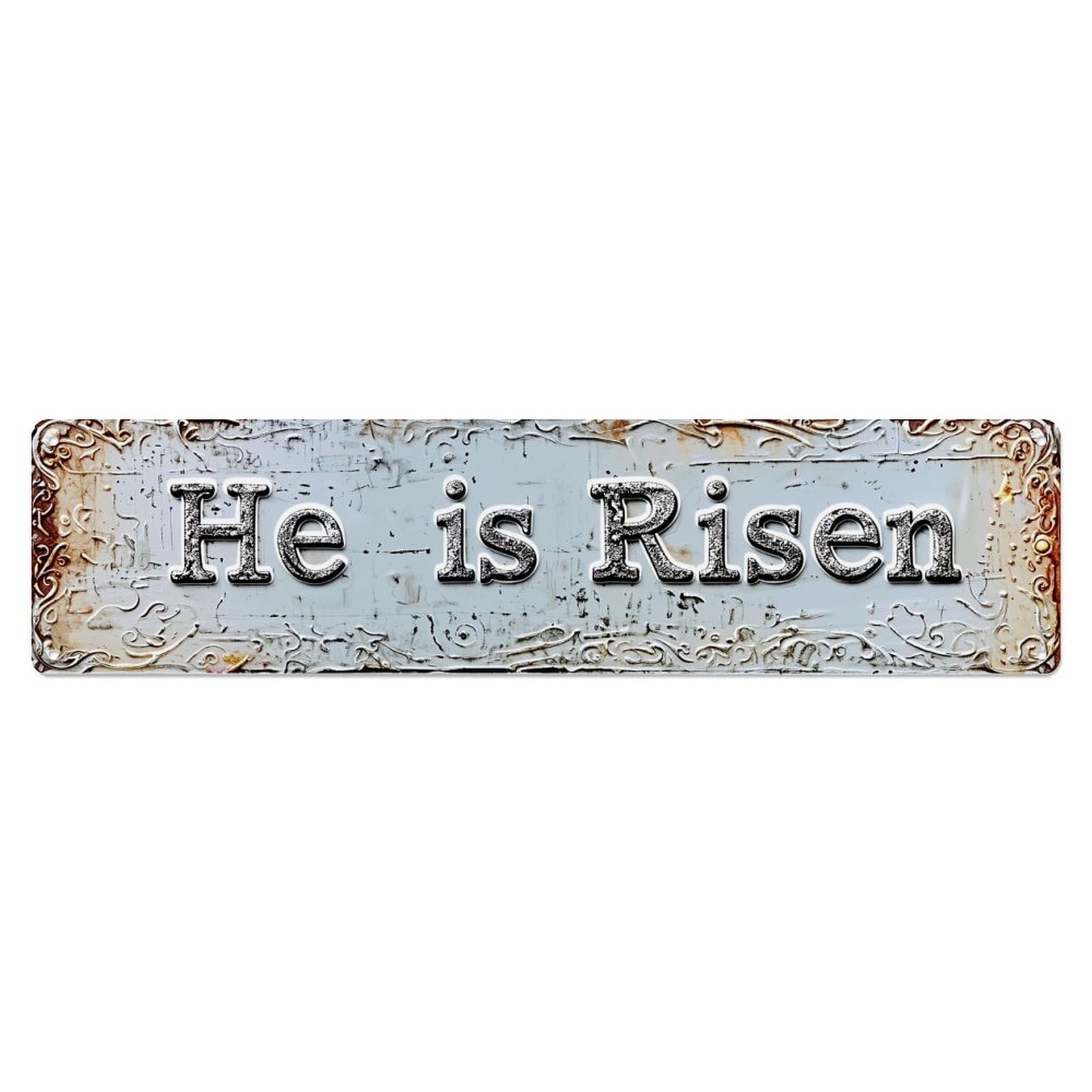Jdyaojiesheng Vintage He Is Risen Metal Sign Tin Sign Retro Metal Wall Decor Metal Poster, Home Bar Garage Farmhouse Cafe Wall Art Decoration 4X16inch