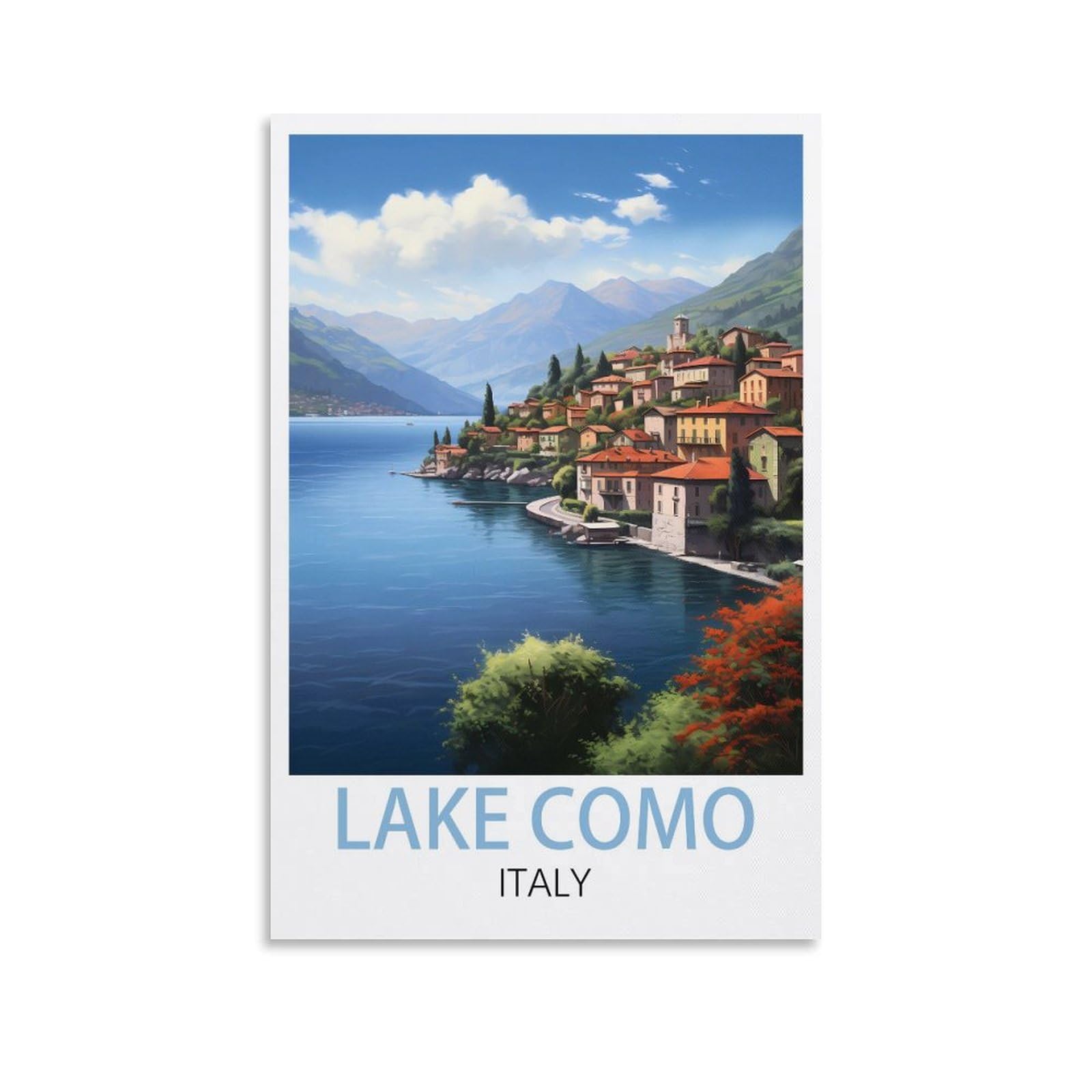 Epxznm D376 Metal Tin Sign Lake Como Italys Metal Wall Decor Decorative Tin Sign Art Plaque Poster For Home Kitchen Bar Coffee Shop Club Decoration 15X30cm