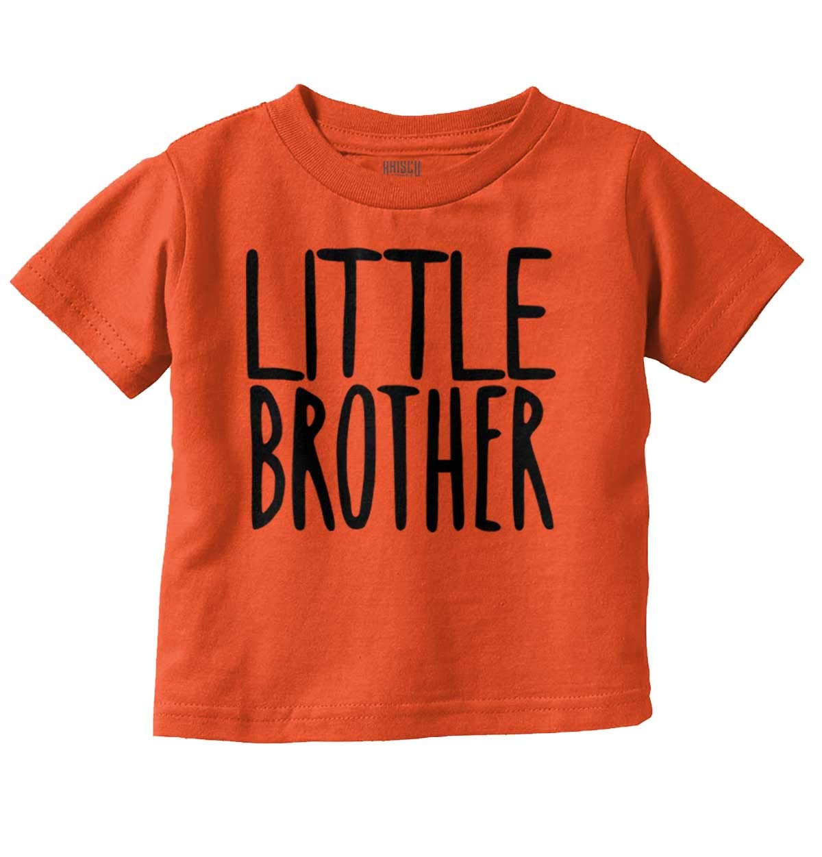 Little Brother Proud Younger Bro Youth T Shirt Tee Boys Orange