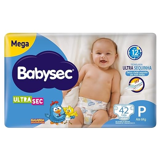10 Itens Essenciais Para Adicionar Na Sua Lista Chá De Bebê Babysec Ultrasec Galinha Pintadinha Tm P, 42 Unidades