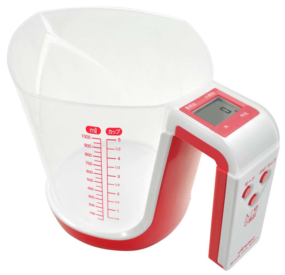 Amazon|ドリテック デジタル計量カップ ファリーヌ 1kg ピンク Amazon|ドリテック デジタル計量カップ ファリーヌ 1kg ピンク