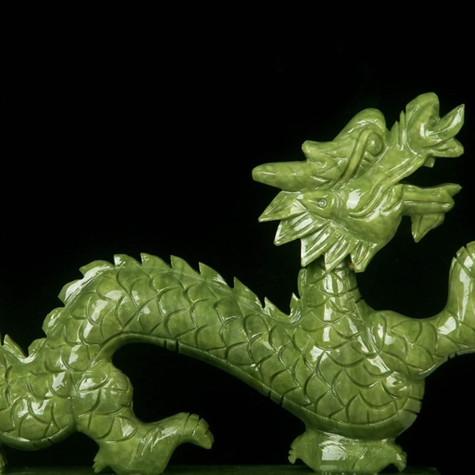 Kunststatue – Drachenskulptur Für Die Heimdekoration, Chinesisches Feng Shui Aus Natürlichem Jade, Drachenfiguren, Sammlerstücke, Symbol Für Wohlstand, Glück Und Erfolg(D,L28cm)