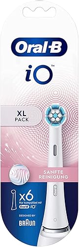 Oral-B iO Gentle Care - Cepillos de limpieza para cepillo de dientes eléctrico, paquete XL, 6 piezas, limpieza suave de dientes con tecnología iO