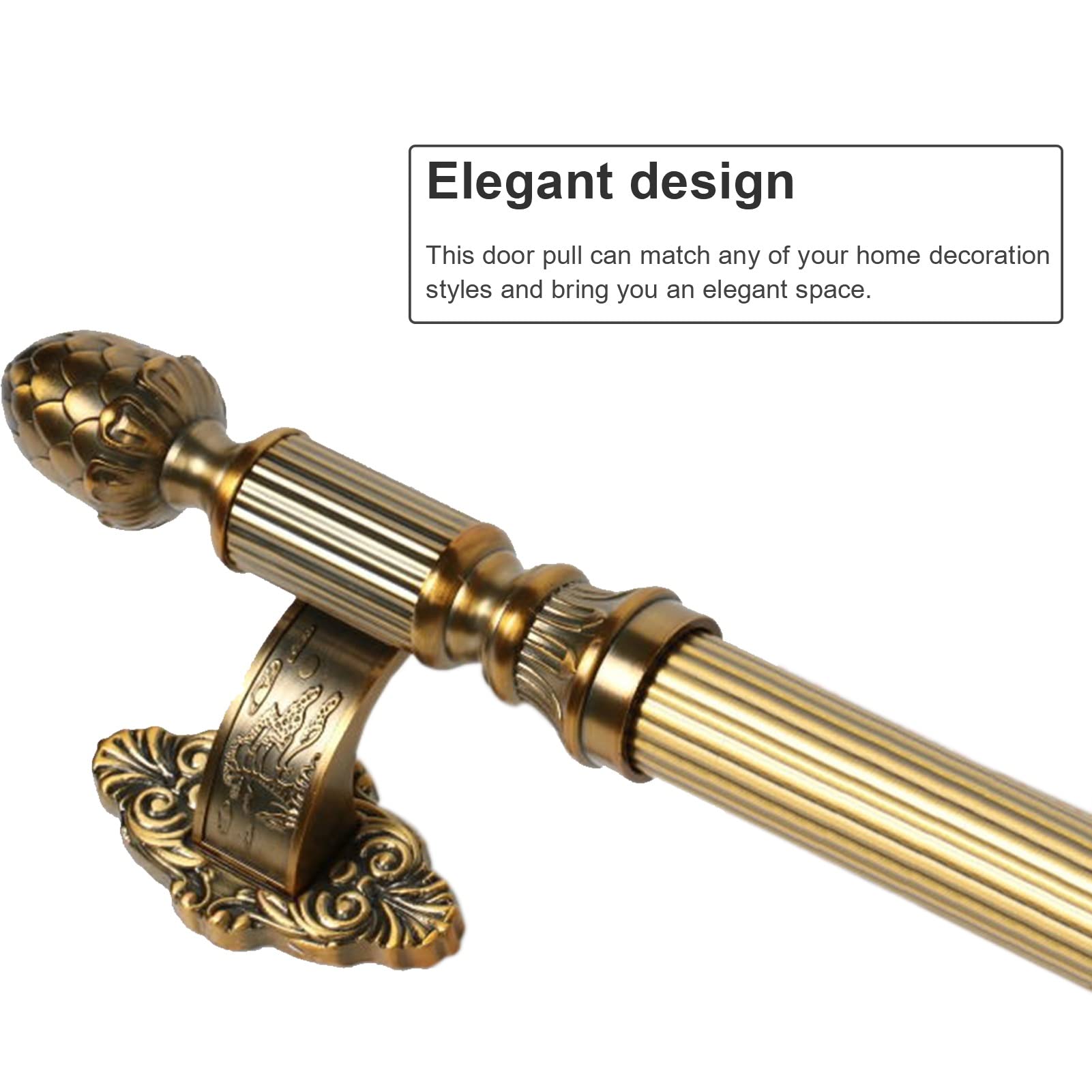 Manilla de Puerta de Madera de Acero Inoxidable con Sistema de Empuje/tirón - Manilla de Cristal Estilo Europeo para Granero, 100 cm (40 Pulgadas) Herrajes para Entrada, duraderos y Elegante
