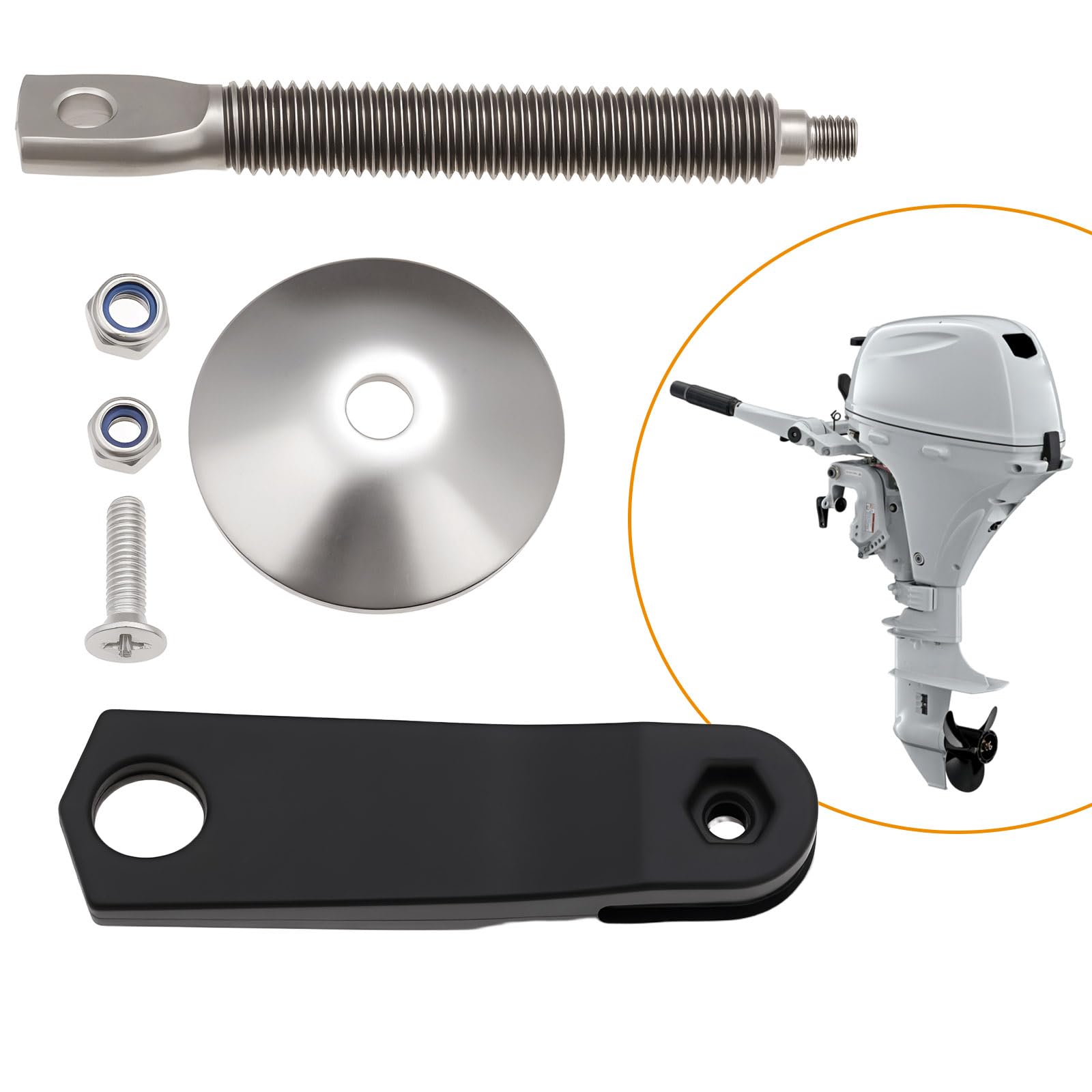 OTOTEC Manija de Abrazadera de Espejo de Popa para Motor Fueraborda Rosca M10 para Motores de 2 Tiempos de 4 5 6 8 9,9 Y 15 HP (6E0-43118-00 Y 6E0-43118-01)