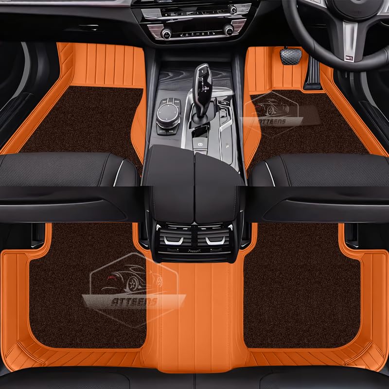 10D Car Foot Mat for Mahindra BE 6 E 2025 Onwards Premium Leatherette Luxurious & Elegant Look | 100% Waterproof and Dust Proof | Custom Fitted Car Floor Mat (TAN Grass Coffee)-image-46