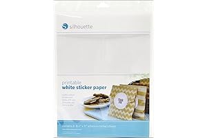 Silhouette Self-Adhesive Printable Sticker Paper, 8.5"x11", 8 Pack
