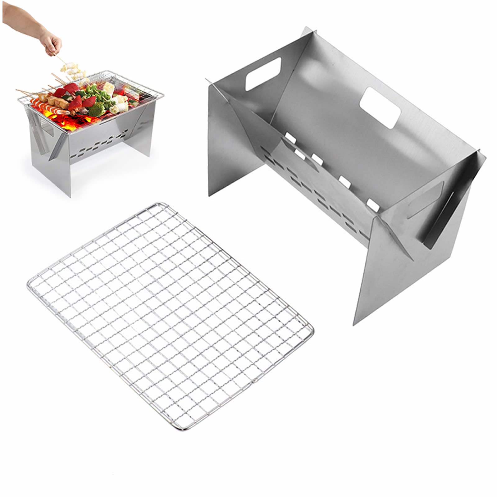 折り畳み ステンレスバーベキューコンロ バーベキューコンロ 折りたたみ ステンレス bbq コンロ
