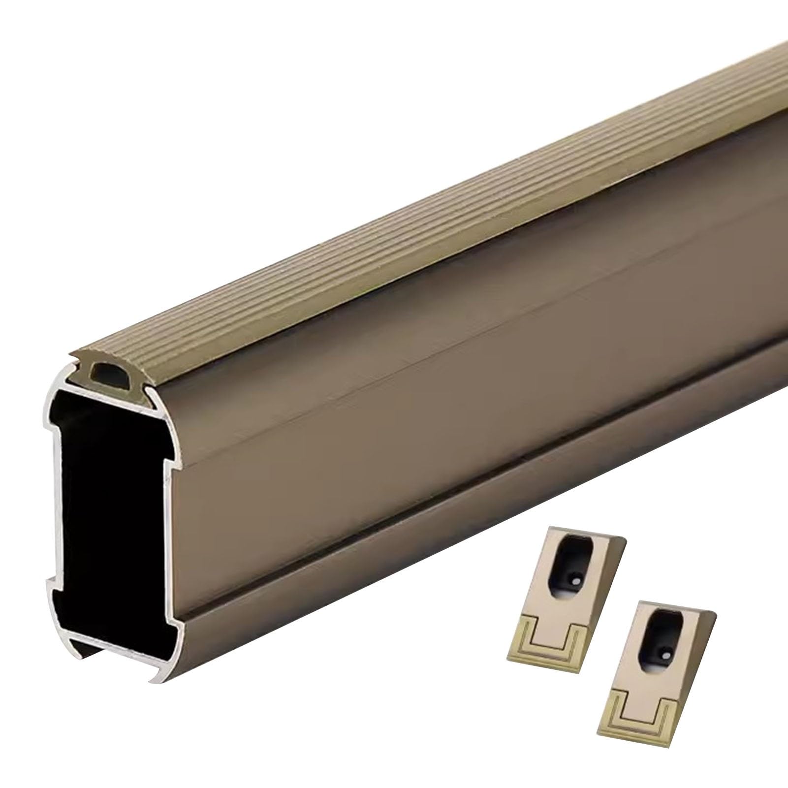 Asta per armadio in alluminio da 96,5 cm con sformati, appendiabiti per guardaroba e lavanderia, asta resistente, diverse lunghezze disponibili (champagne)