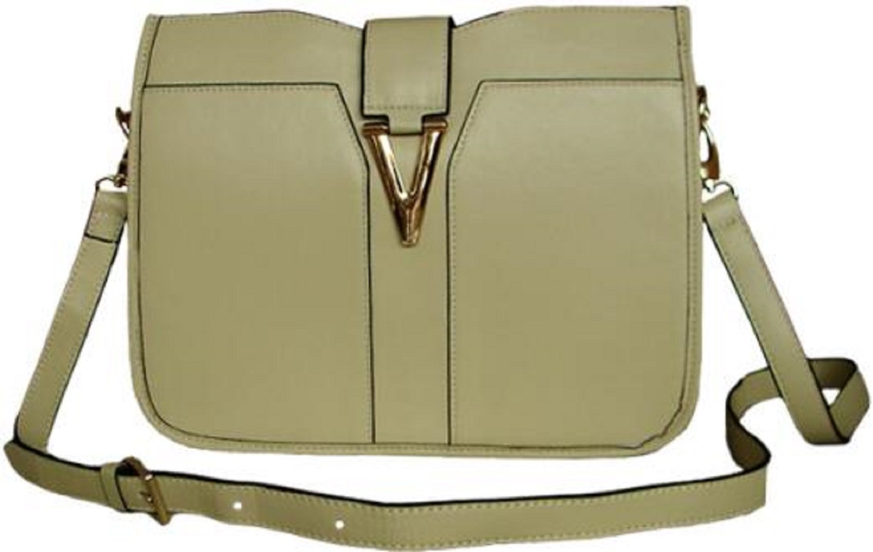 Lush Leather Medium Metal Snap Shoulder Bag