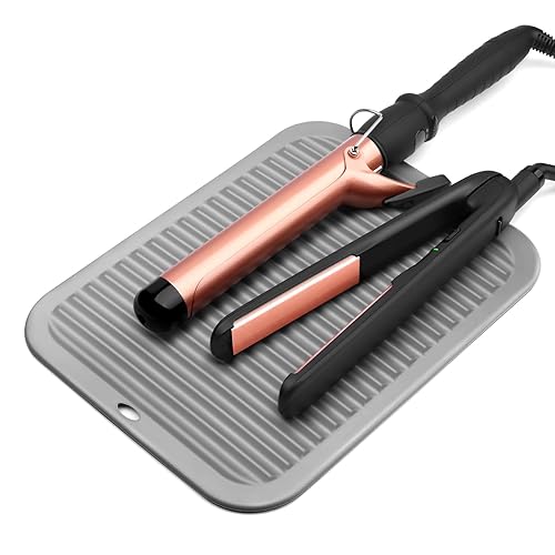 Tapete grande resistente al calor con velcro, organizador de tocador, herramientas de pelo caliente para rizador, plancha plana, alisador de