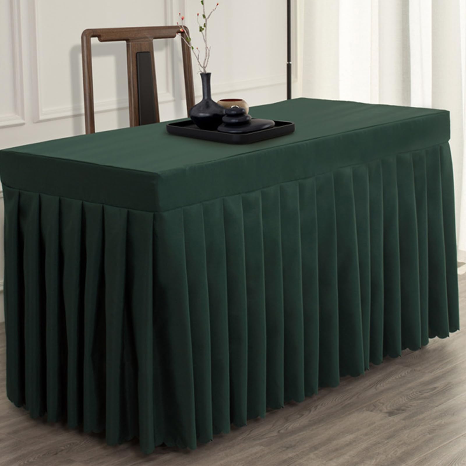 Tischdecke 140 x 60 + 75 cm Dunkelgrün tischdecke mit Gummizug Tischdecken für rechteckige für Hochzeitsbankette Messen