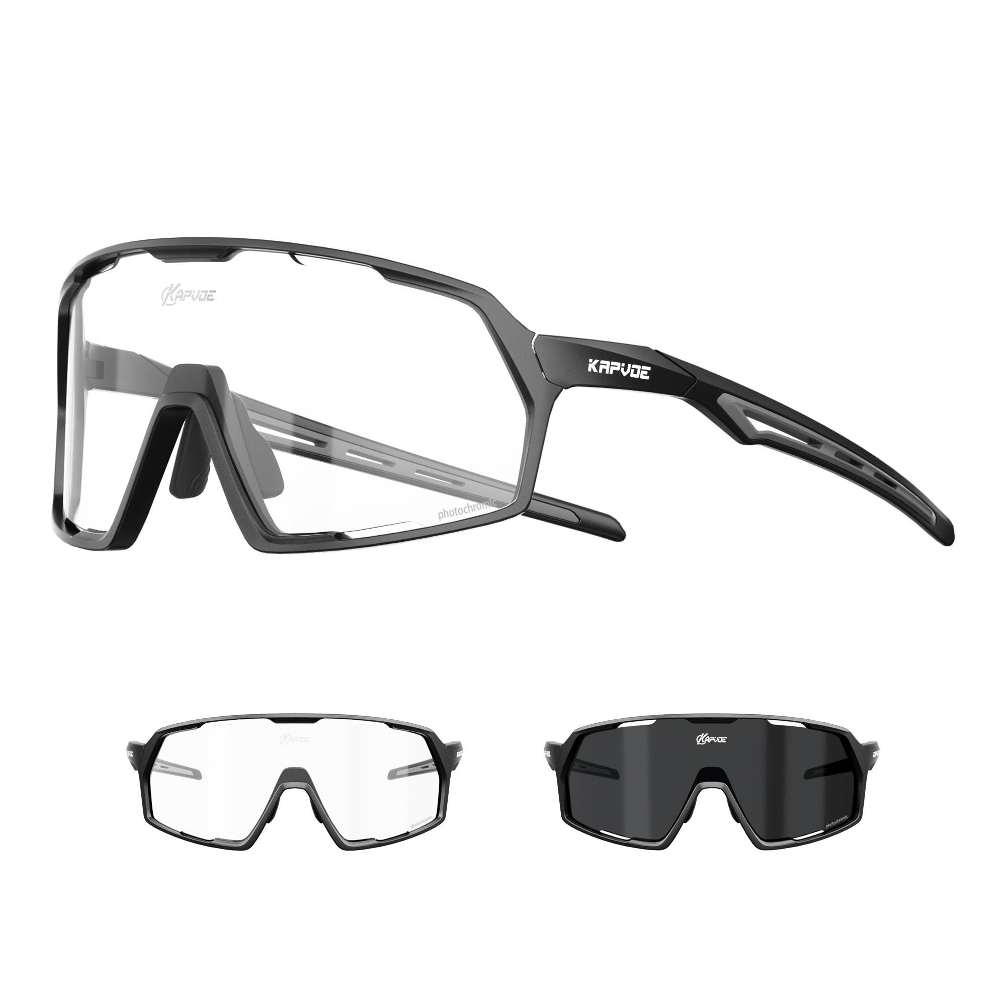 KAPVOE Fietsen Bril Gepolariseerde Fotochromische Verwisselbare Sport Zonnebril Clear UV400 Bescherming Vrouwen Mannen Fiets 18