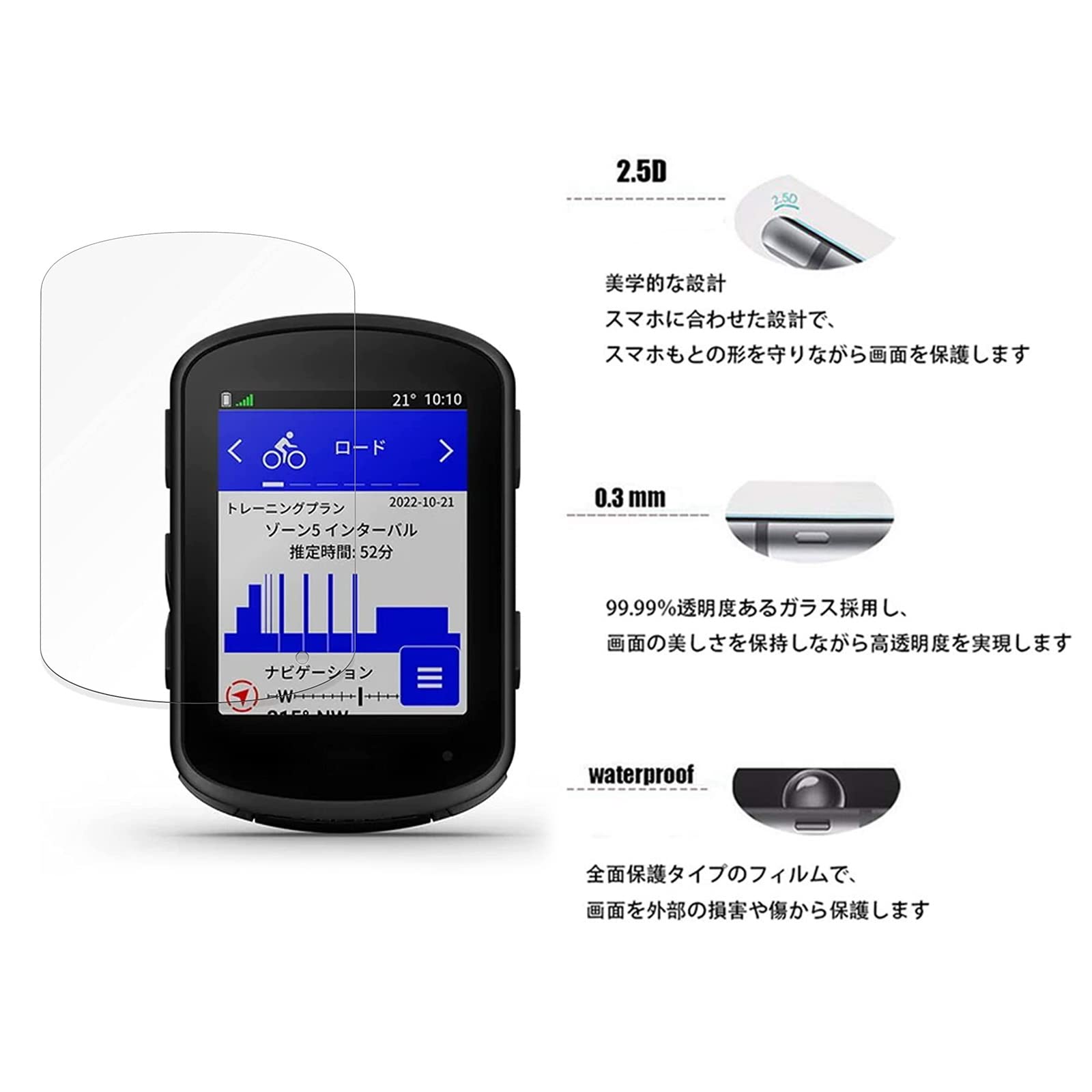 Amazon.co.jp: 【2枚セット】For GARMIN Edge 540 / Edge 840 ガラス