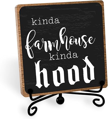 Miniatura 20 de Toerifer Decoración de barra de café, letrero de café divertido, exhibición de mesa de madera, 5 x 5 pulgadas, negro, rústico