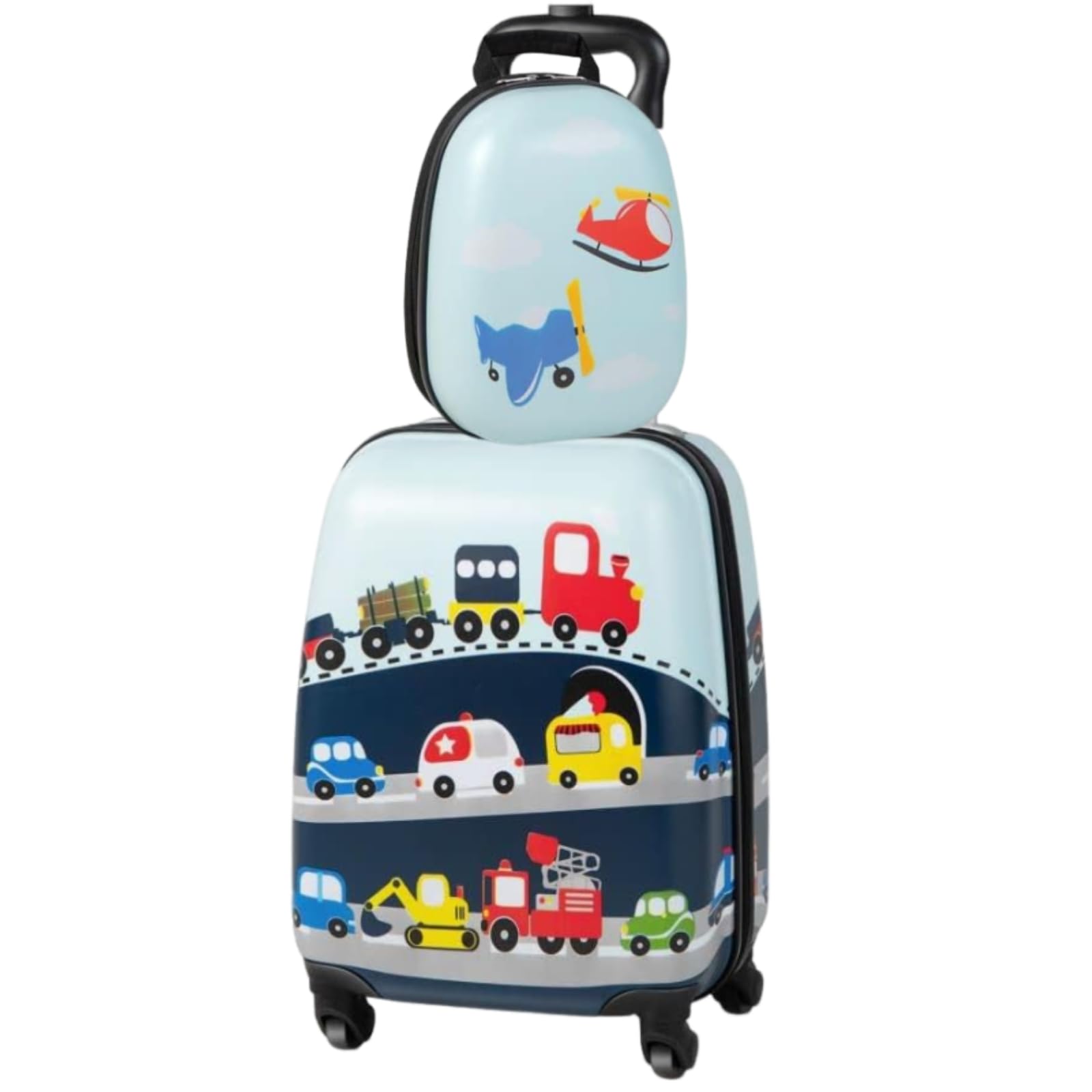 HOMFME2 PCS Kids Luggage Set, 16 Inch Children Carry on Suitcase with 12  Inch Backpack, Adjustable Handle and Smooth Wheels, Hard Shell Boys Girls