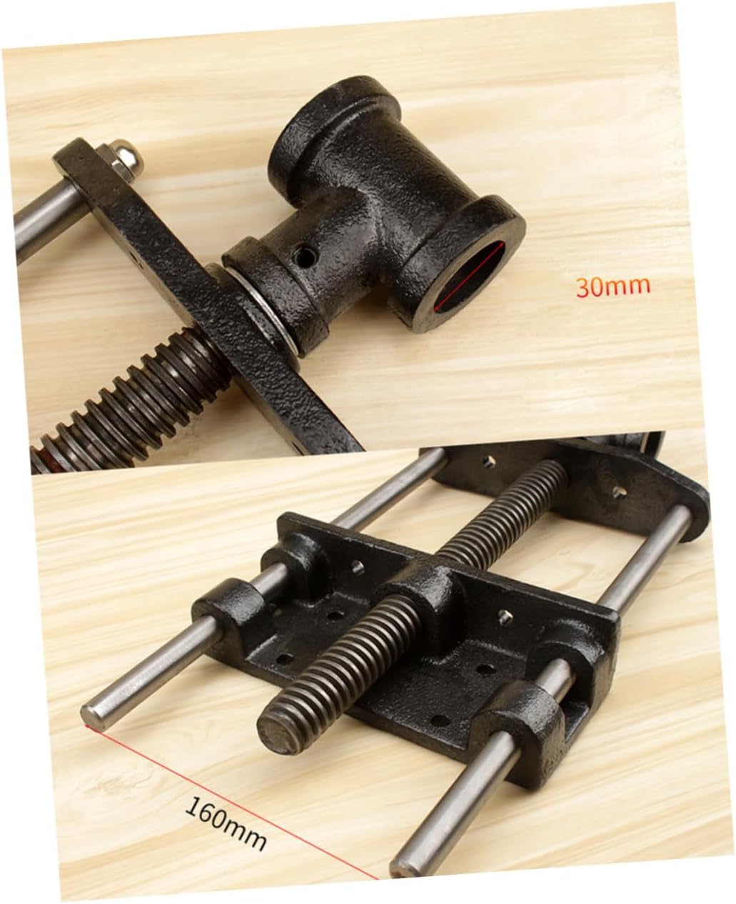 Woodworking Table Clamp and 7-inch Connecting Rod with Guide Rod, Lightweight Wood Table Plier for DIY Woodworking and Home Workshop Clamping