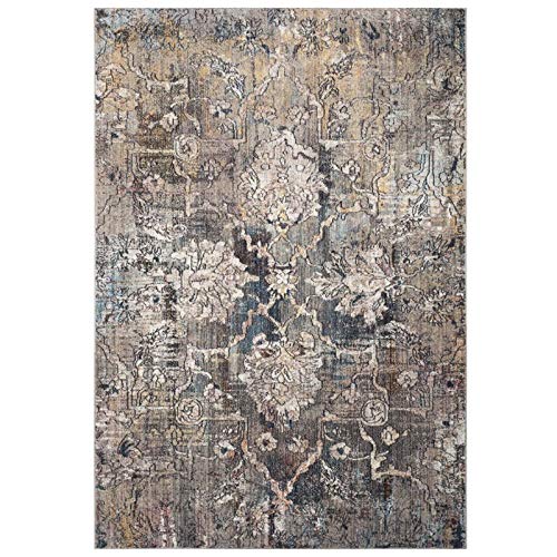 Safavieh Trendy New Transitional Indoor Woven Rectangle Area Rug, Bristol Collection, BTL487, in Blue / Grey, 155 X 229 cm for Living Room, Bedroom or Any Indoor Space