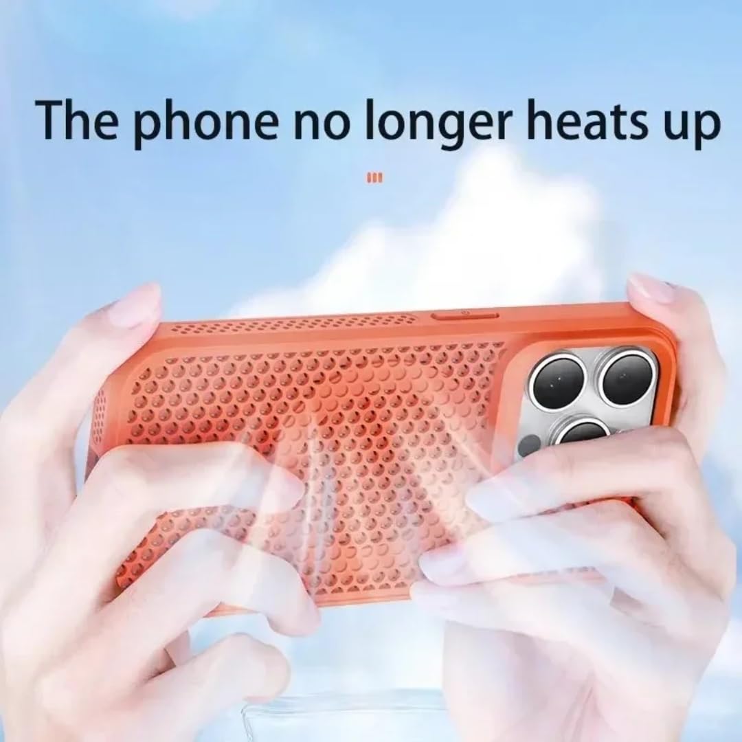 Chłodząca obudowa rozpraszająca ciepło do telefonu iPhone 17 16 15 14 13 12 11 Pro Max Plus, oddychająca, twarda, magnetyczna obudowa (do iPhone'a 17 Pro/szara)