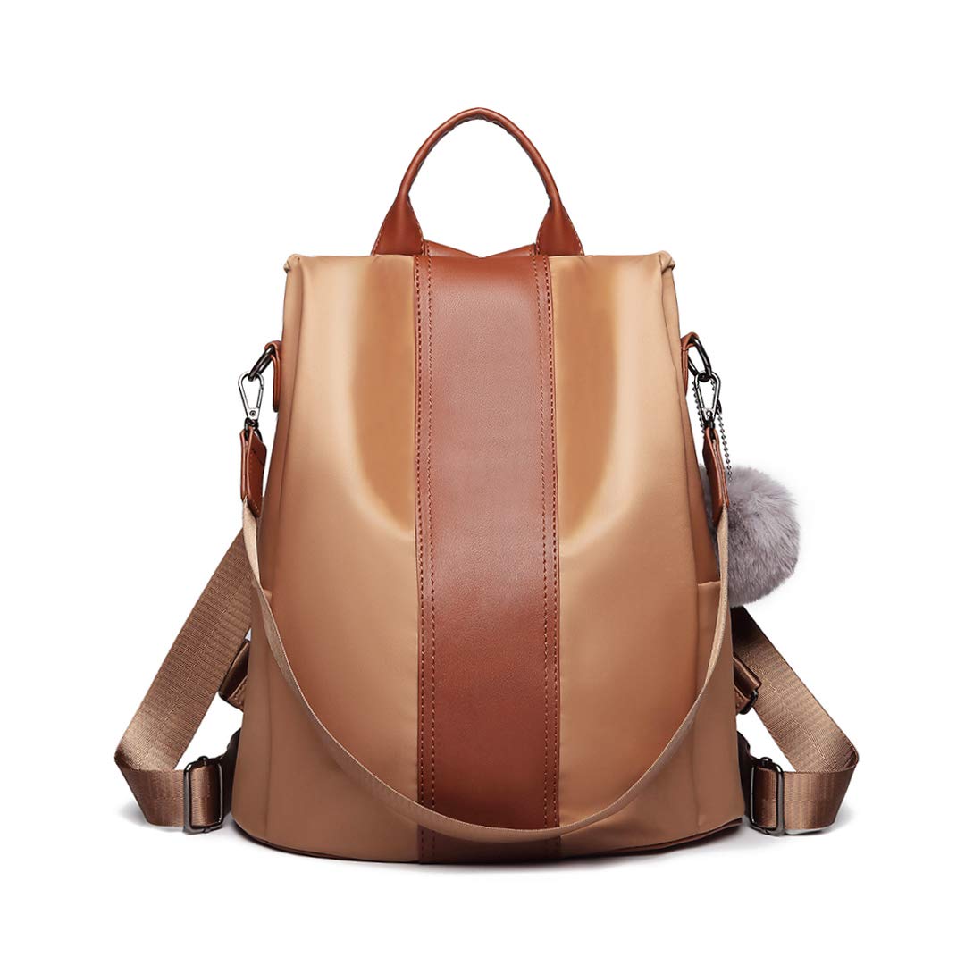 Miss Lulu Kleine rugzak voor dames, anti-diefstal, stadsrugzak, rugzaktas voor meisjes en vrouwen, casual dagrugzak, waterdichte schoudertassen, reisrugzak voor reizen, school, werk, 1-3 bruin, Eén