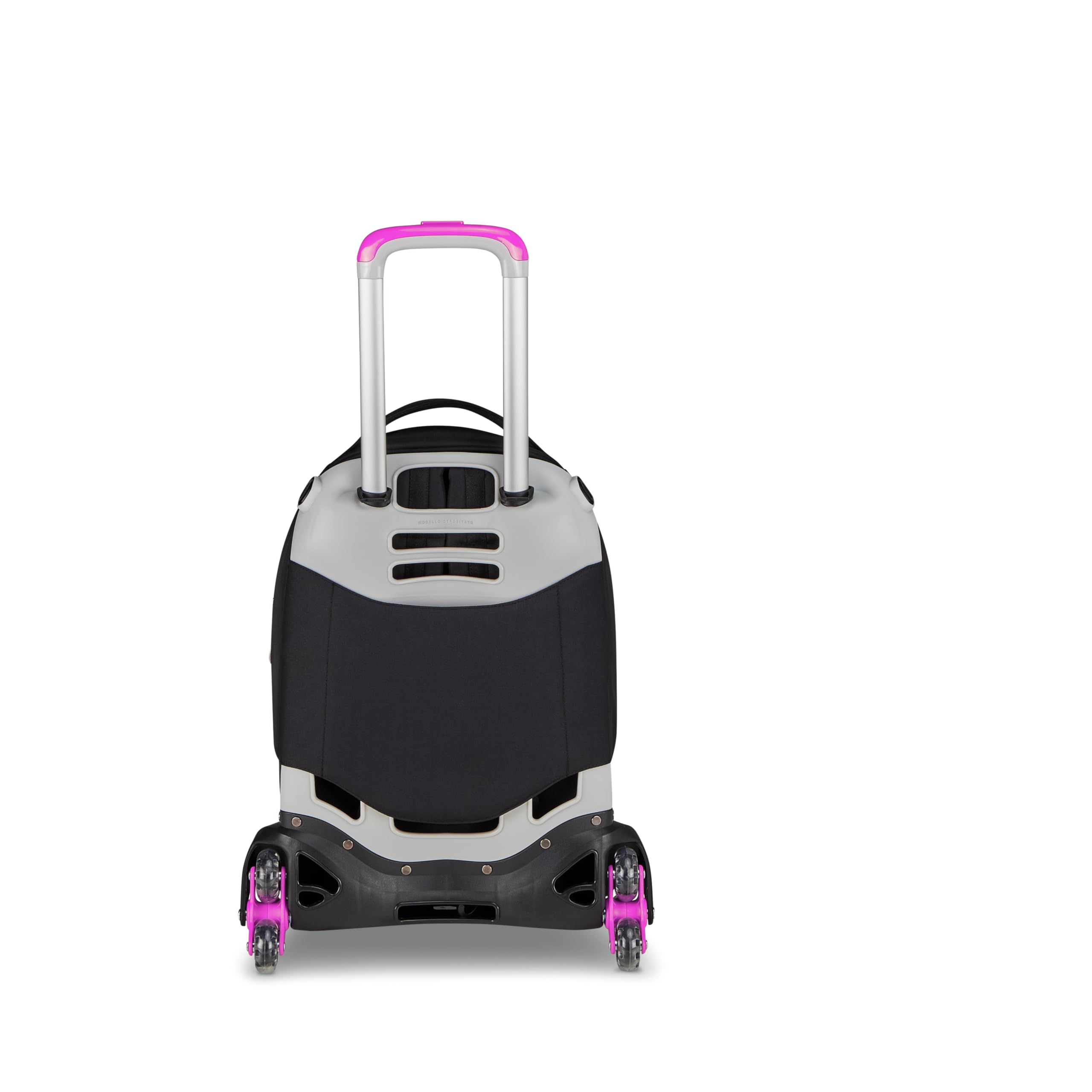 Seven Trolley Scuola Jack 8 Ruote Detach PLUMPY LINE GIRL, Nero, 43 L, Scomponibile, Zainetto staccabile, 4 in 1, Cross-over System, Tasche multifunzione, Scuola elementare e media, Bambini, Ragazzi