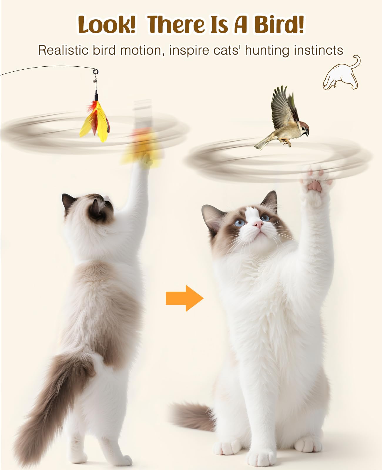 Pawaboo Feather Teaser Cat Toy - Image 4
