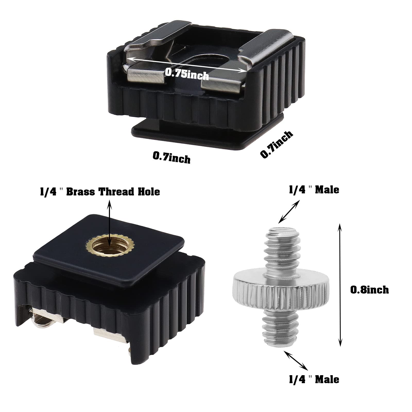 Adattatori Hot Shoe Per Flash - 2 Pezzi Con Filettatura 1/4-20 | Compatibili Canon 580EXII/430EXII E Treppiedi - Foto 11