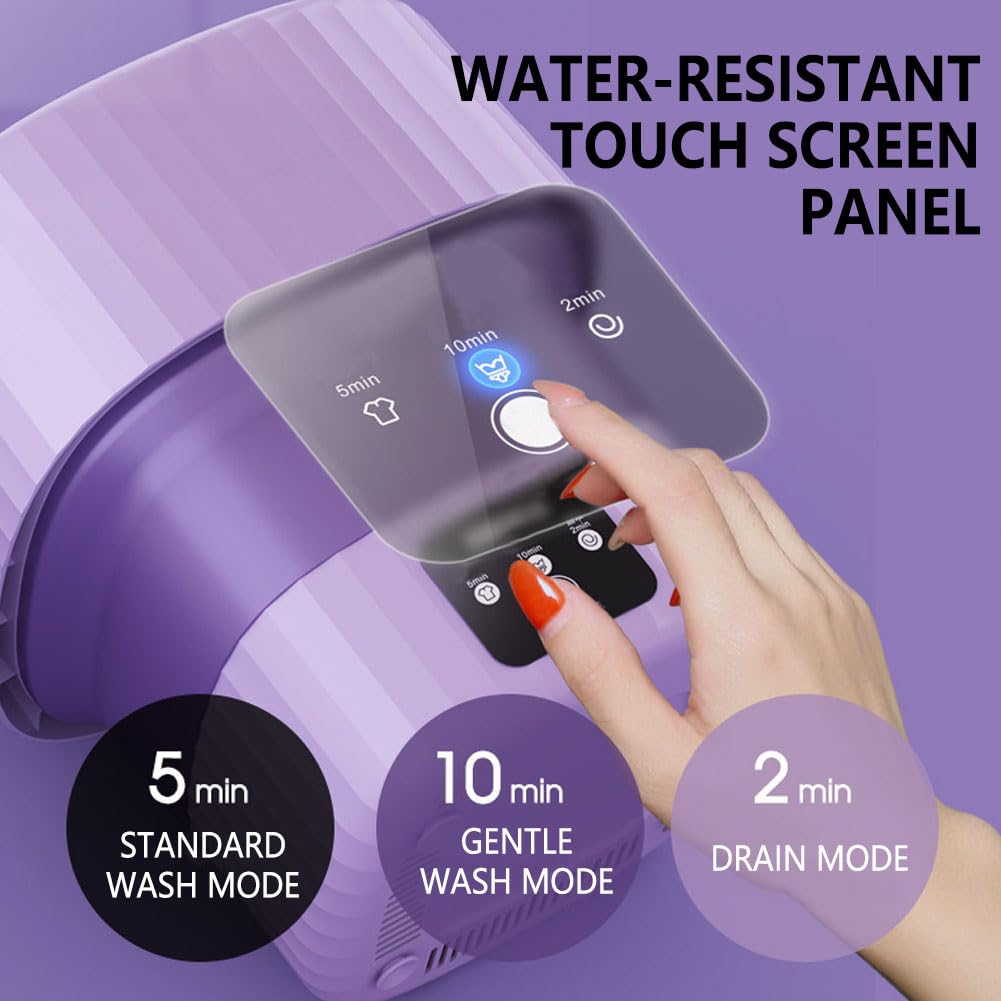 Machine A Laver Pliable, Mini Lave Linge Portable avec Essorage 9 L Lumière Bleue Vêtements Résistants Aux Enchevêtrements pour sous-Vêtements Et Petits Vêtements Green