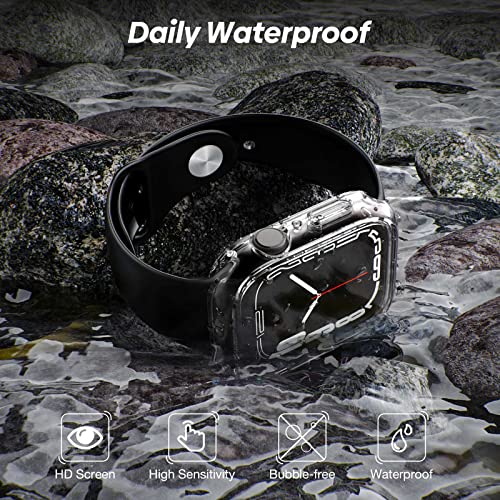 Yolovie (2 in 1 Waterproof Compatible for Apple Watch Screen Protector Case Series 9/8/7 41mm Accessories - Image 3