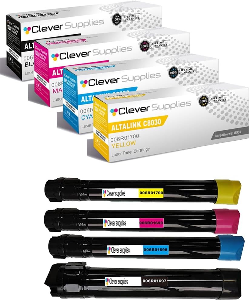 CS Replacement Compatible with Xerox ALTALINK C8030 Toner Cartridge 006R01697 006R01698 006R01699 006R01700 to use with ALTALINK C8035 ALTALINK C8045 ALTALINK C8055 ALTALINK C8070 (4-Color Set)