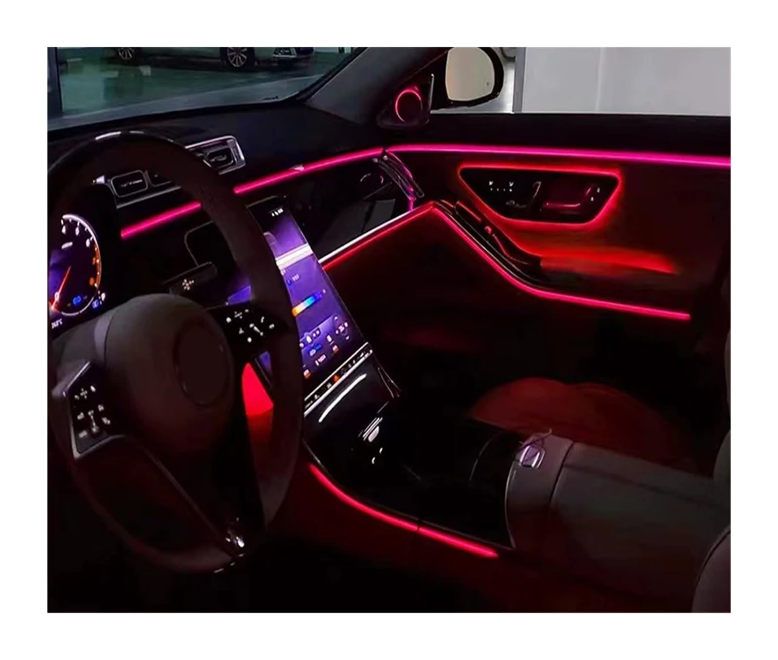 64 Color Colorful Active Ambient Light Without Programming and Synchronous Color Change Compatible with Mercedes Benz S-Class W223 2021-2022(Short axis Version)