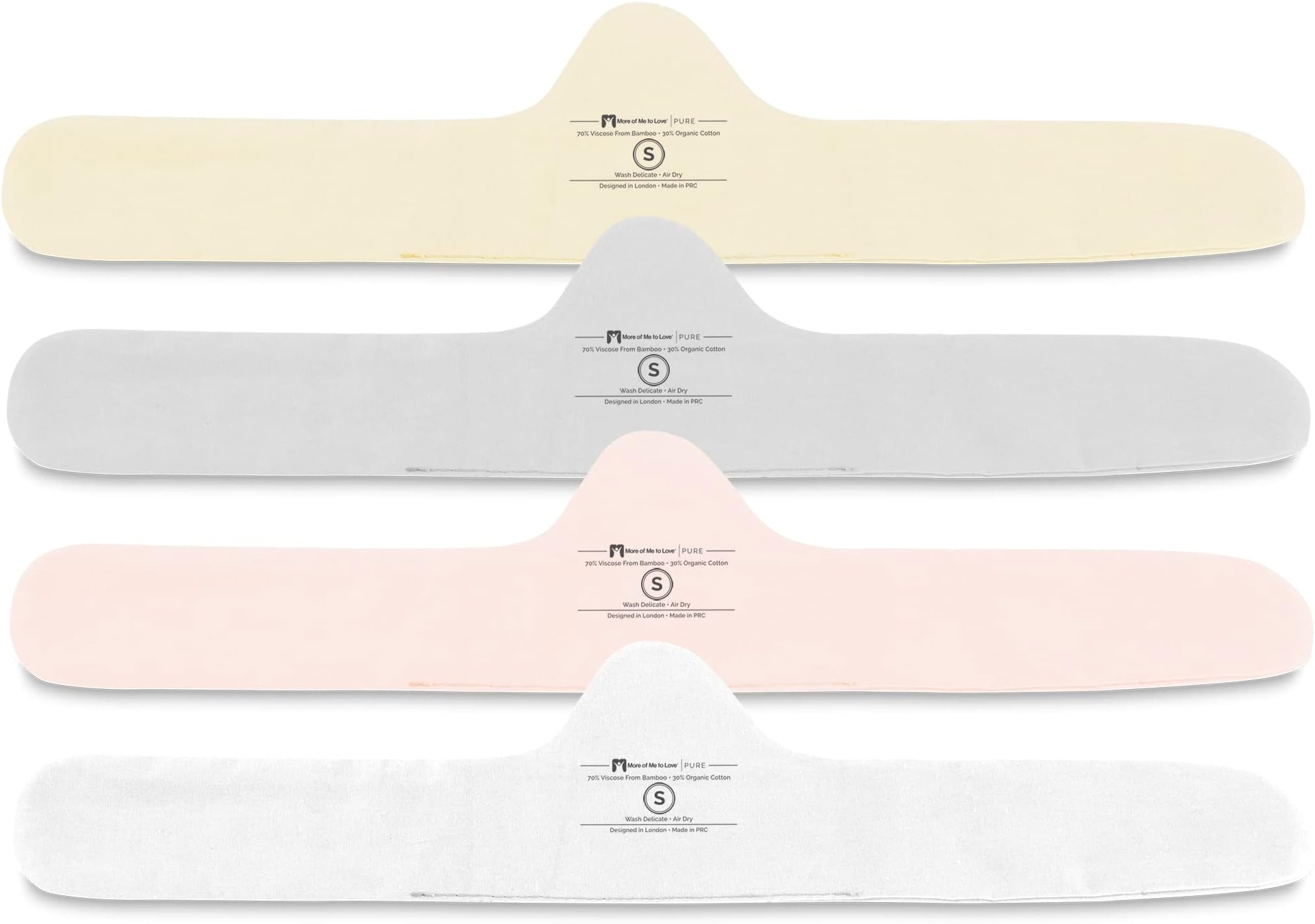 Organic Cotton and Bamboo Bra Liner 4-Pack (Pearl White, Blush Pink, Stone Gray, Fawn Beige)