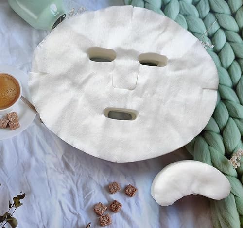 Miniatura 6 de Hojas de papel precortadas de algodón para mascarillas faciales con 100 piezas de papel de máscara de ojos, papel de fibra para el cuidado de la