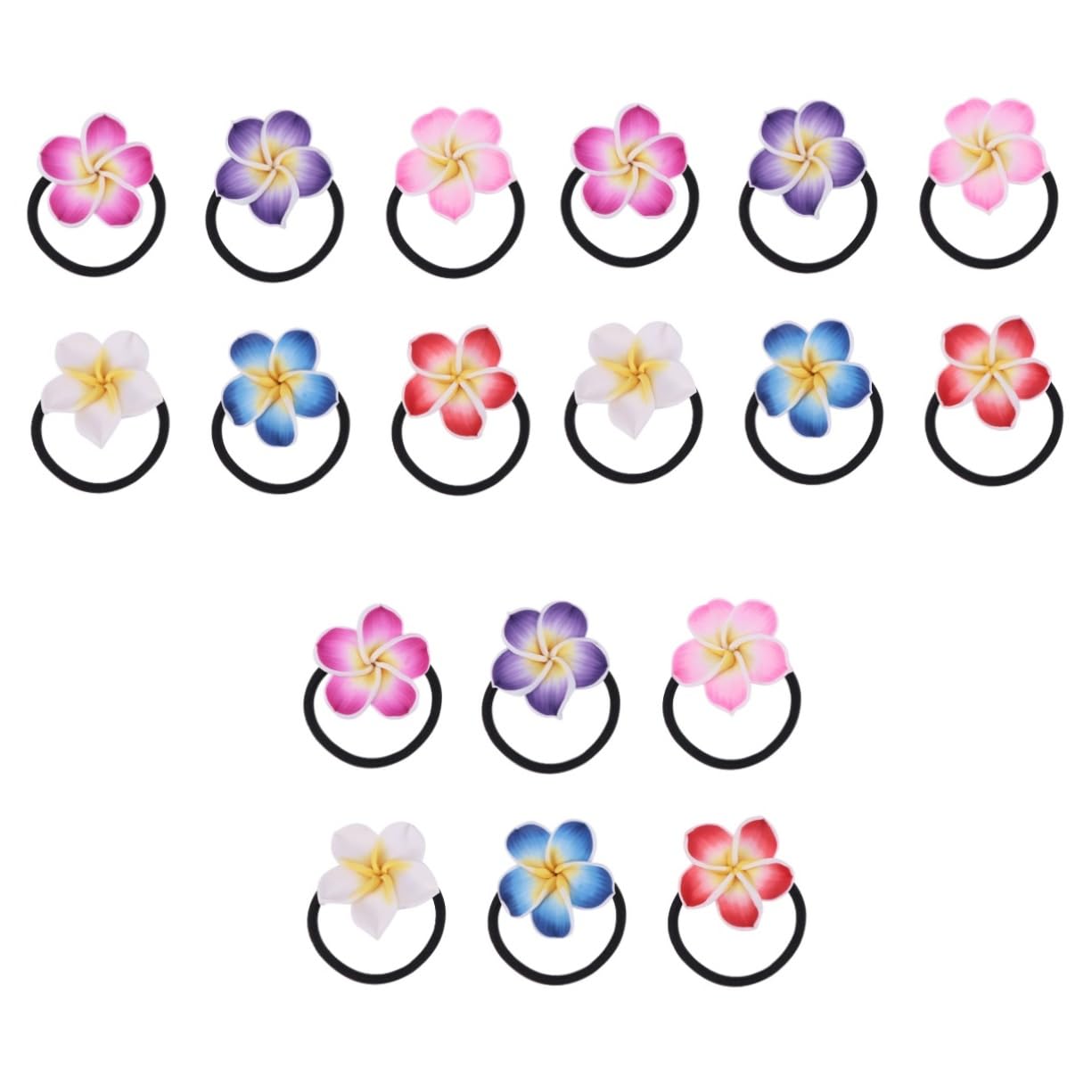 Beavorty 36piezas Cerámica Plumeria Coletero De Pelo Banda De Goma Accesorios Para y Mujeres Decoración Floral Para Bodas y