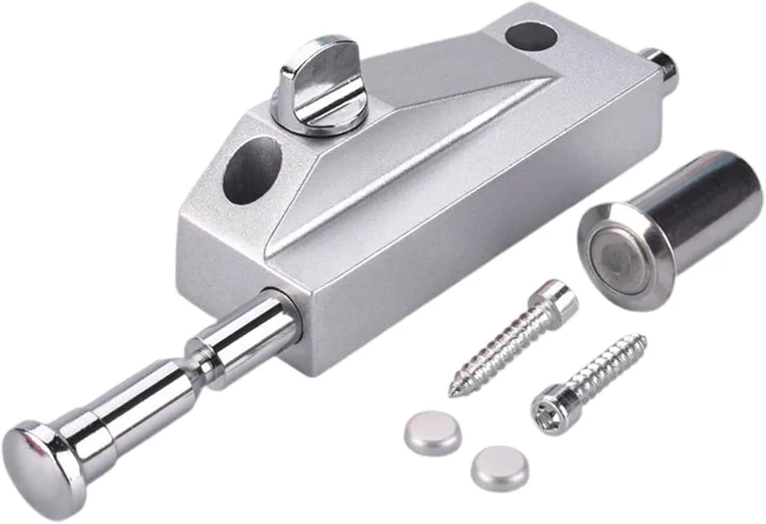 Sliding Glass Door Lock 2PCS Practical Home Park Latch Lock Household Hardware Framed Door Iron Reliable Revolving(Knob)