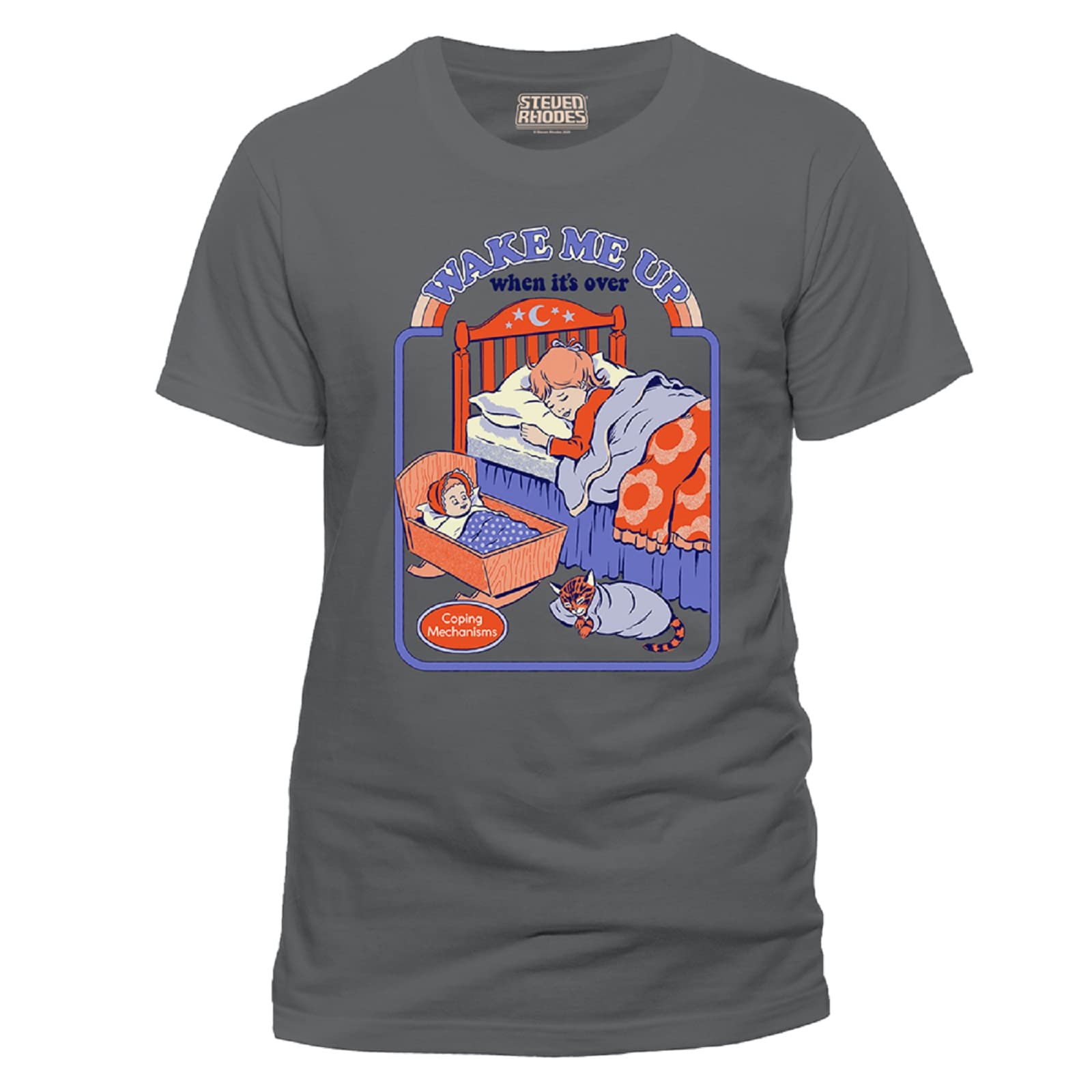 Steven Rhodes T-Shirt with Wake Me Up Design, 100% Cotton - Official Merchandise