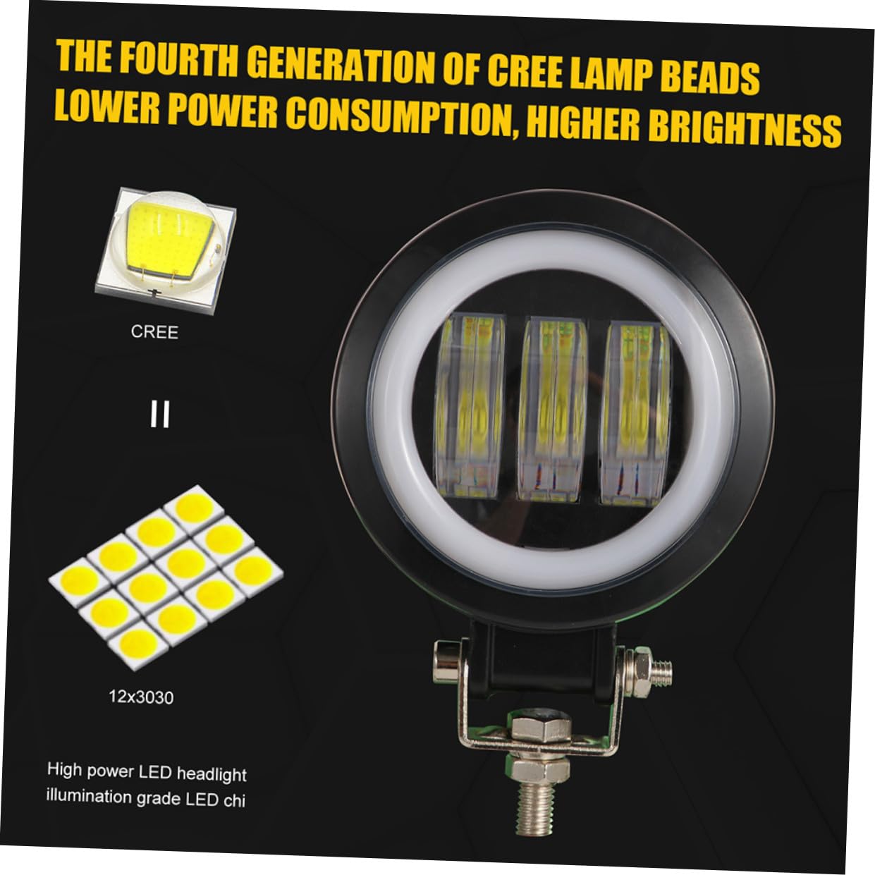 GALPADA Luz LED para Motocicleta 40w 8500 Lm Dc 10-80v Ip67 Roja