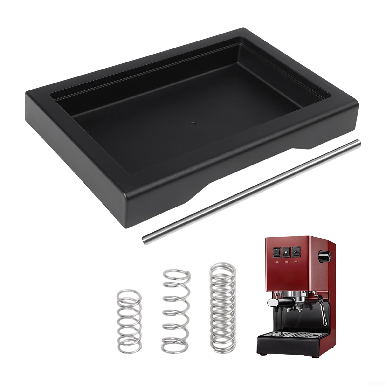 Drhomeam Low Profile Drip Tray With 6 Bar 9 Bar 12 Bar OPV Spring Replacement Set For Gaggia Classic Pro Espresso Coffee Machine Accessories Models(5-piece set)