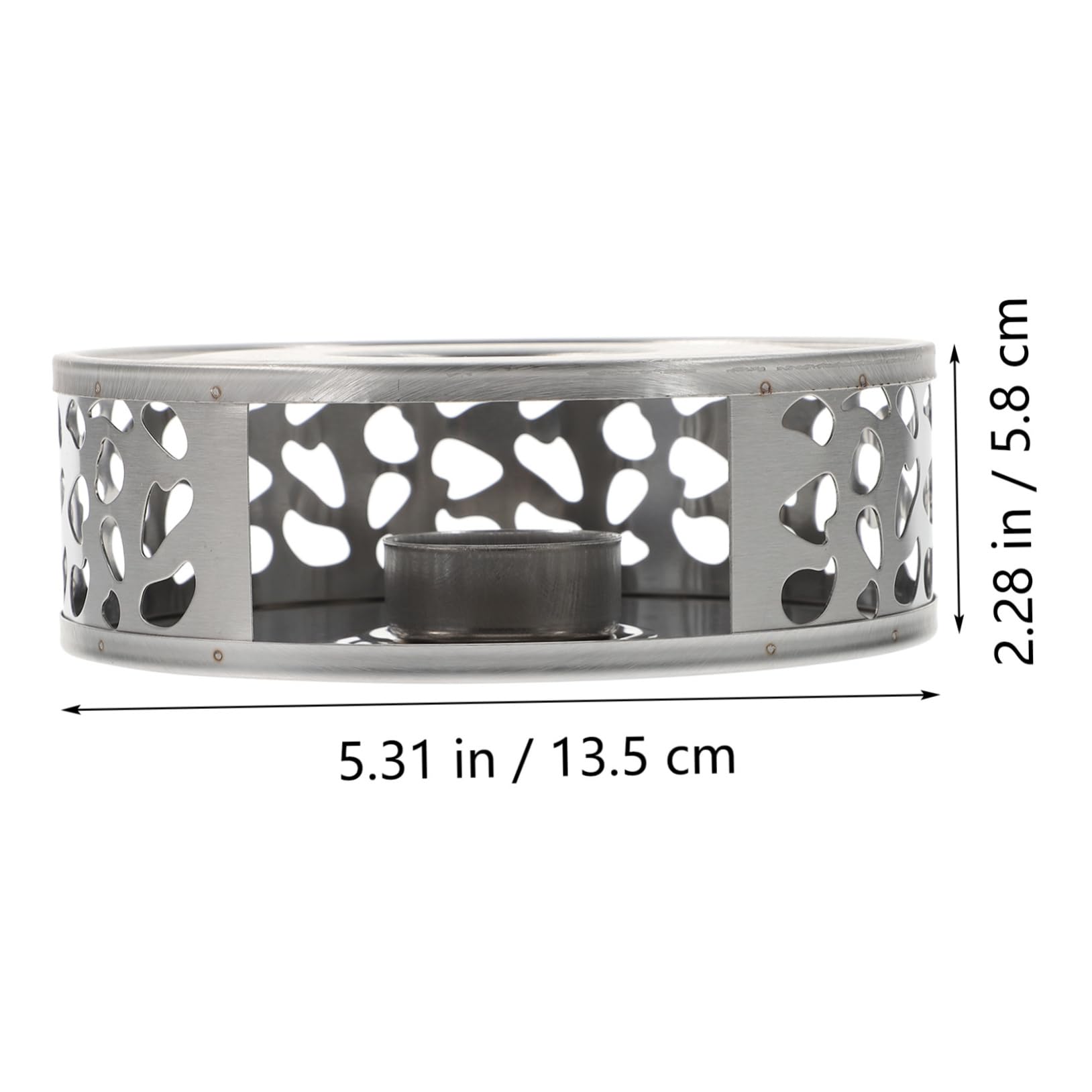 PRETYZOOM 1pc Stainless Steel Teapot Warmer Non- Base for Tea and Food Heating for Home Office and Camping Use