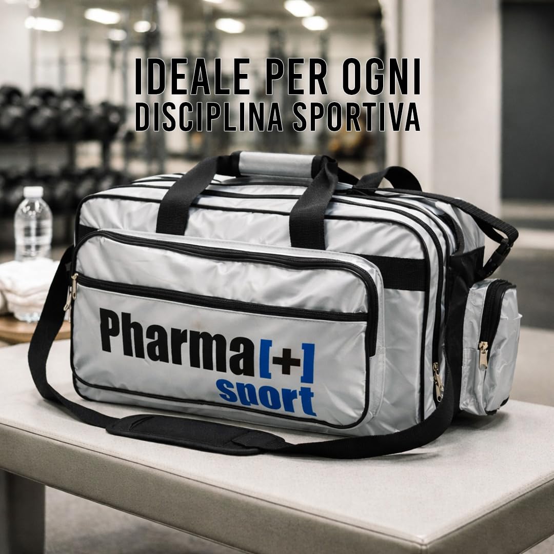 Kit Borsa Professional Sport Completa, ART.9304, Pronto Soccorso Avanzato per Calcio e Altri Sport, Grande Capacità, Nylon Resistente (Vuota)