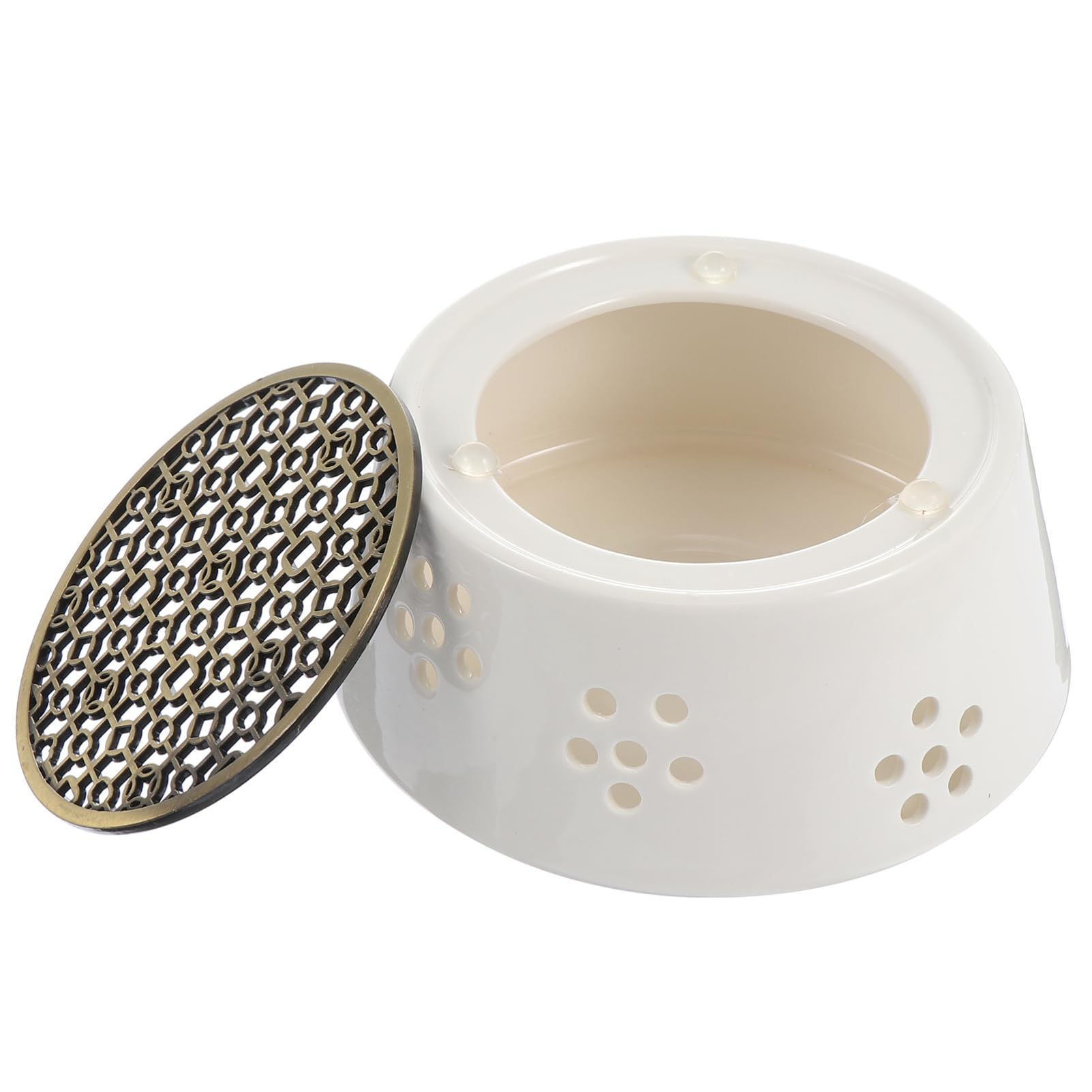 STOBAZA 1Pc Retro Ceramic Tea Warmer Vintage Teapot Heater for Home Decoration Elegant and Design Non Slip Base Portable and Easy to Clean for Teapots and Desktop Use