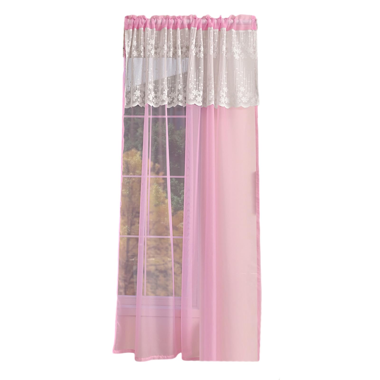 Hsioluted Window Drape Sturdy Polyester Fabric Semi Privacy Solution for Indoor Space Semi Sheer Curtains for Home Decoration