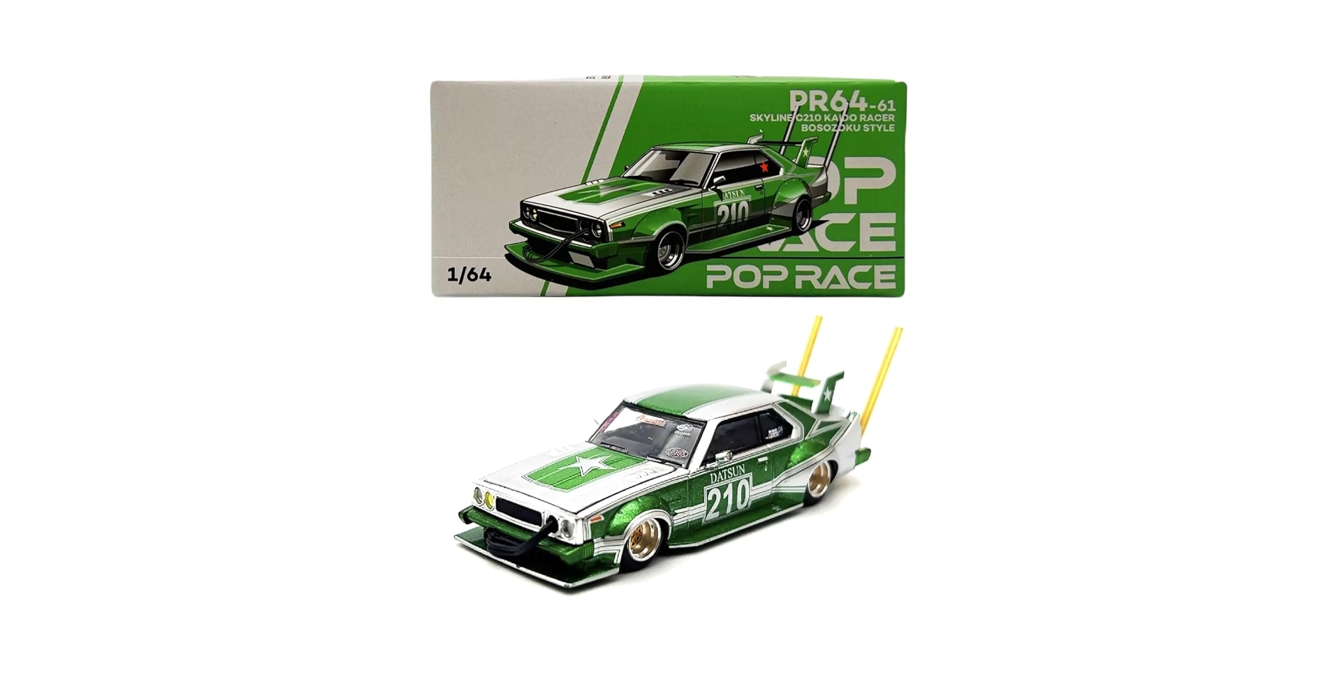画材 Bandainamco POPRACE 1:64 NISSAN SKYLINE C210 KAIDO RACER (BOSOZOKU STYLE
