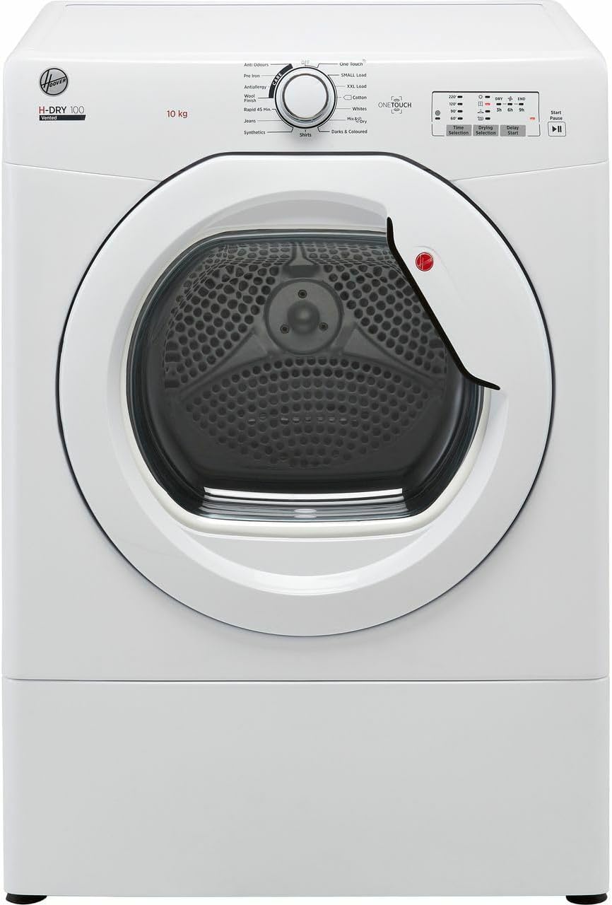 Hoover HLEV10LG Freestanding Vented Tumble Dryer, Sensor Dry, 10 kg Load, White