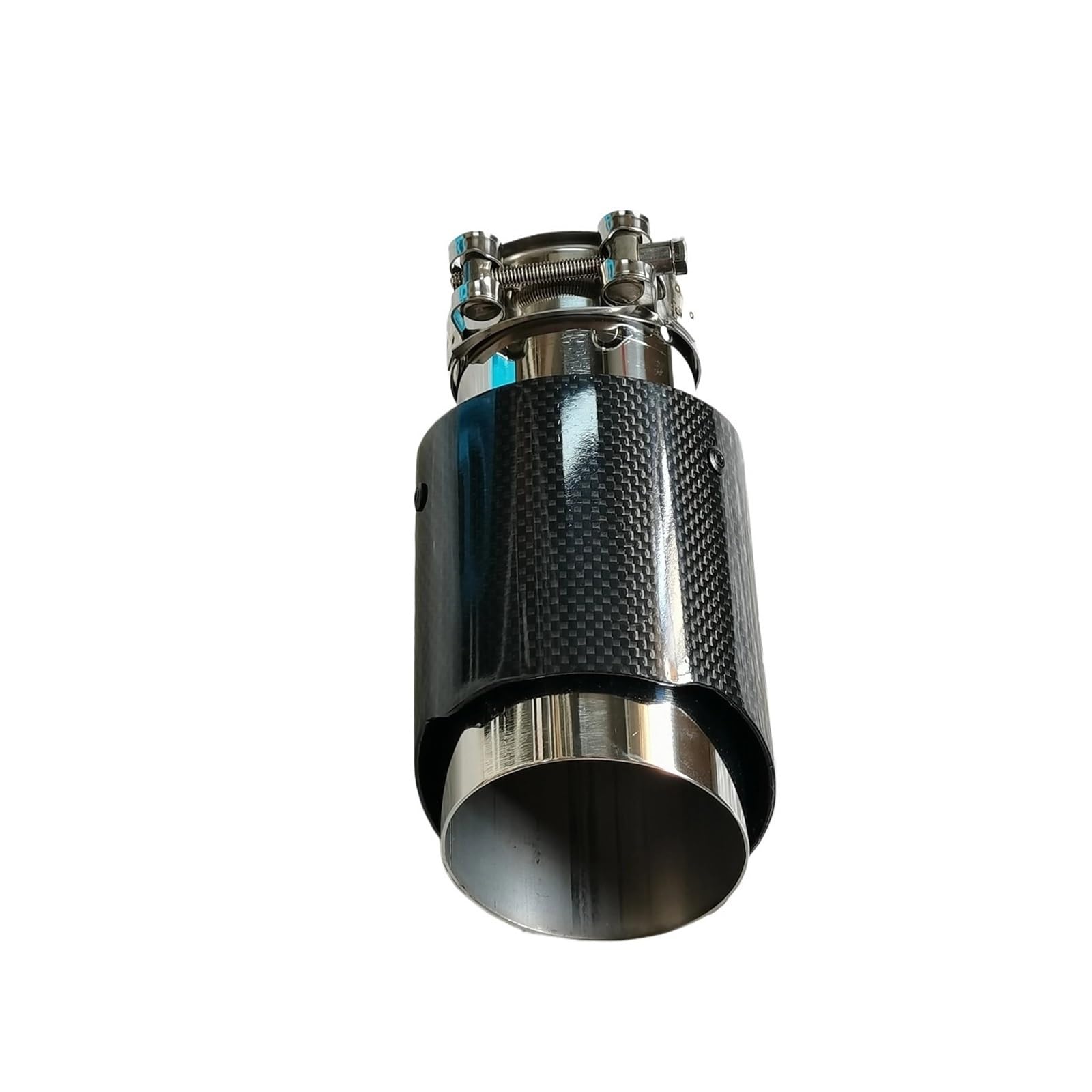Extremo de Escape Punta Escape Universal Para Coche, Silenciador Acero Inoxidable Fibra Carbono Brillante, 1 Unidad Punta de Tubo de Escape(63mm in-76mm out)