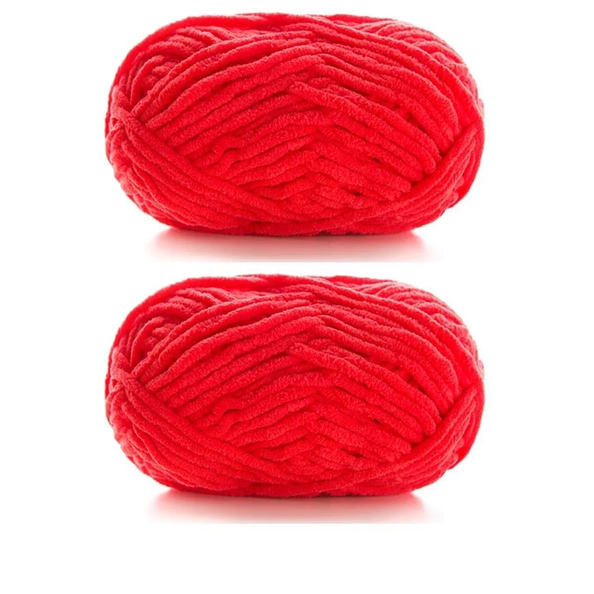 Gruba przędza Aeelike, Gruba przędza na druty wielokolorowe 2 szt. x 50 g gruby, aksamitny miękki szenil(2pcs 06)