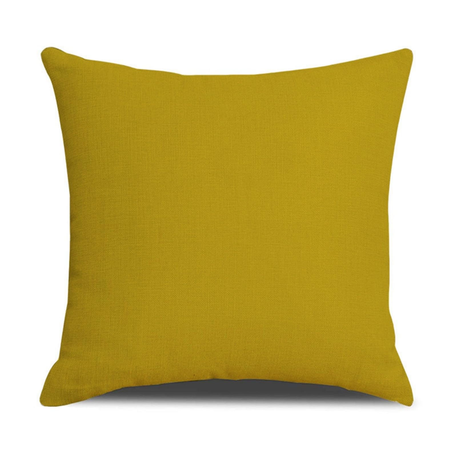 Cushion Covers 40cm x 40cm Yellow Sofa Cushion Cover Linen with Invisible Zippers,Throw Pillow Covers for Bedroom Home Decor