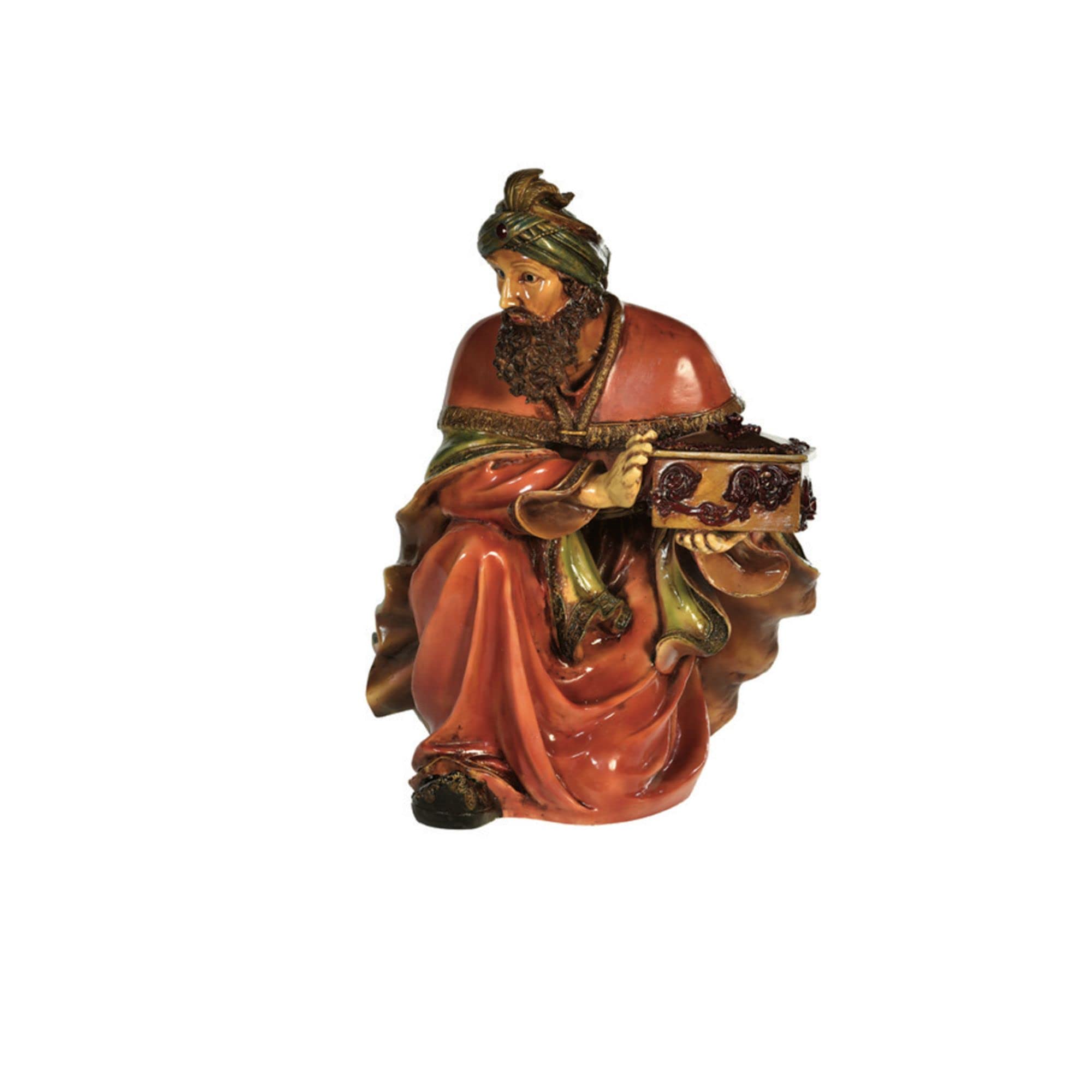 27.75" Brown and Ivory King Melchior Christmas Nativity Figurine